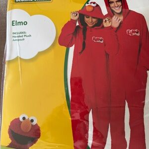 Elmo Hooded Plush Jumpsuit Costume